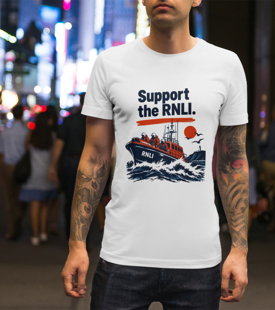Support The RNLI Lifeboat Rescue At Sea T-Shirt