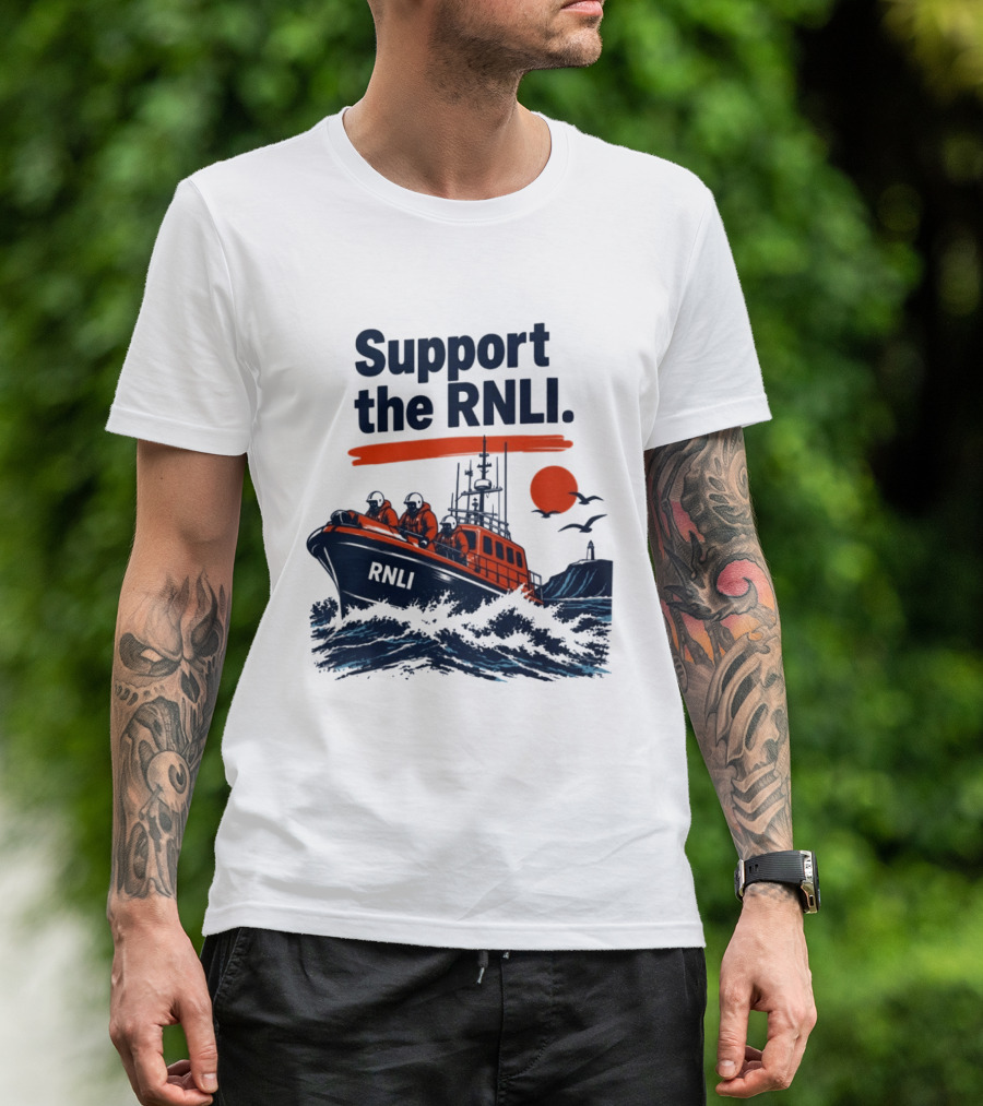 Support The RNLI Lifeboat Rescue At Sea T-Shirt