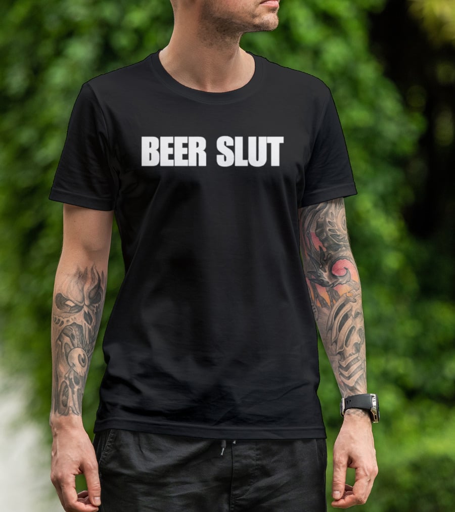 BEER SLUT Bold White T-Shirt