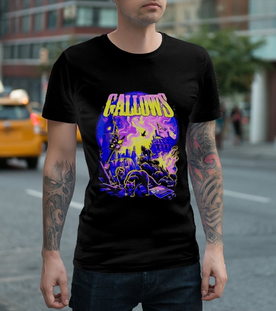 Gallows London Big Ben Wolf Apocalypse Urban Chaos Scene T-Shirt