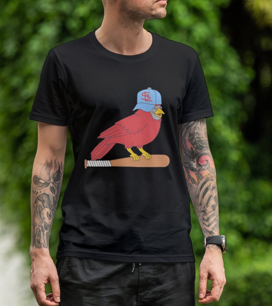 Hancel Rincon St. Louis Cardinals STL Hat Animated Bird Baseball Bat T-Shirt