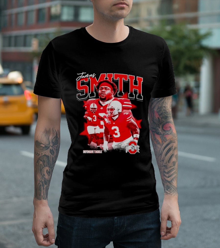 James Smith 3 Defensive Tackle Ohio State Buckeyes NCAA Player T-Shirt