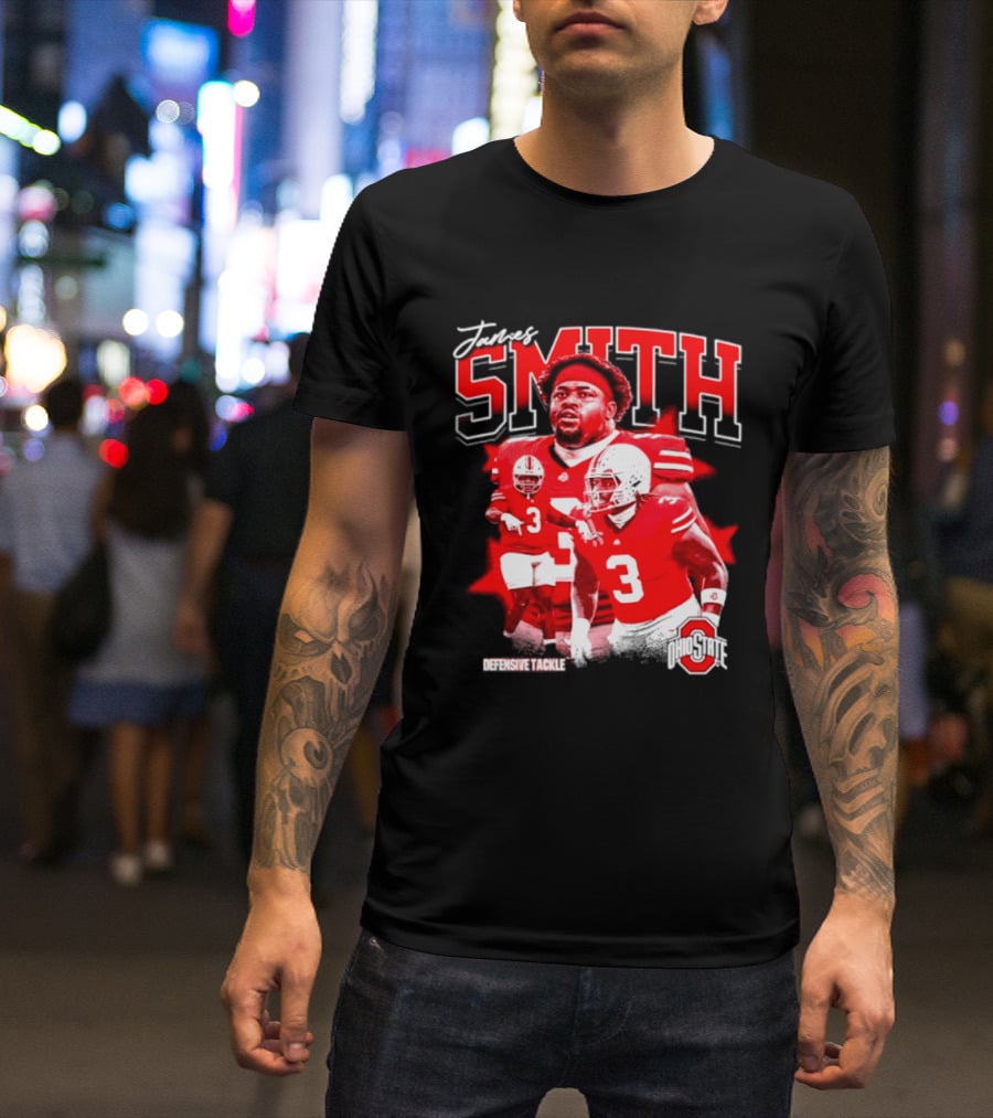 James Smith 3 Defensive Tackle Ohio State Buckeyes NCAA Player T-Shirt