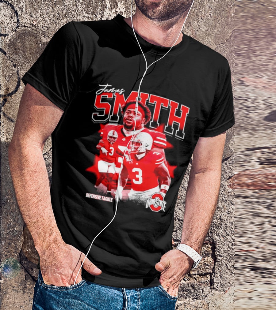 James Smith 3 Defensive Tackle Ohio State Buckeyes NCAA Player T-Shirt