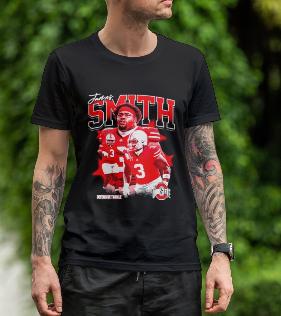James Smith 3 Defensive Tackle Ohio State Buckeyes NCAA Player T-Shirt