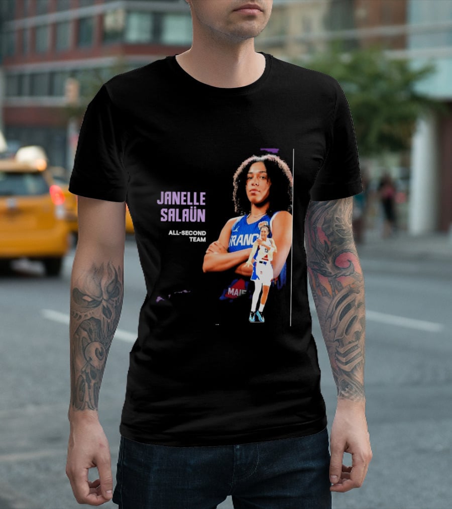 Janelle Salaun France Basketball All Second Team Player T-Shirt