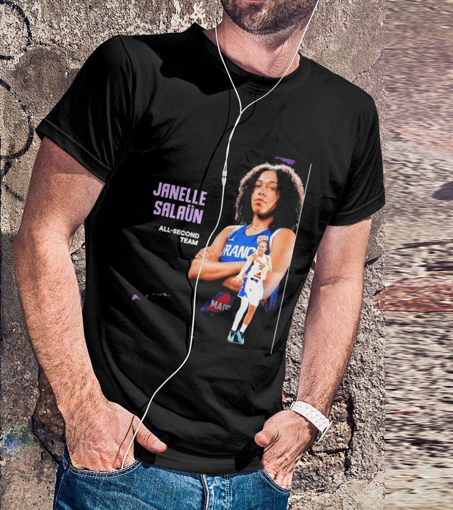 Janelle Salaun France Basketball All Second Team Player T-Shirt