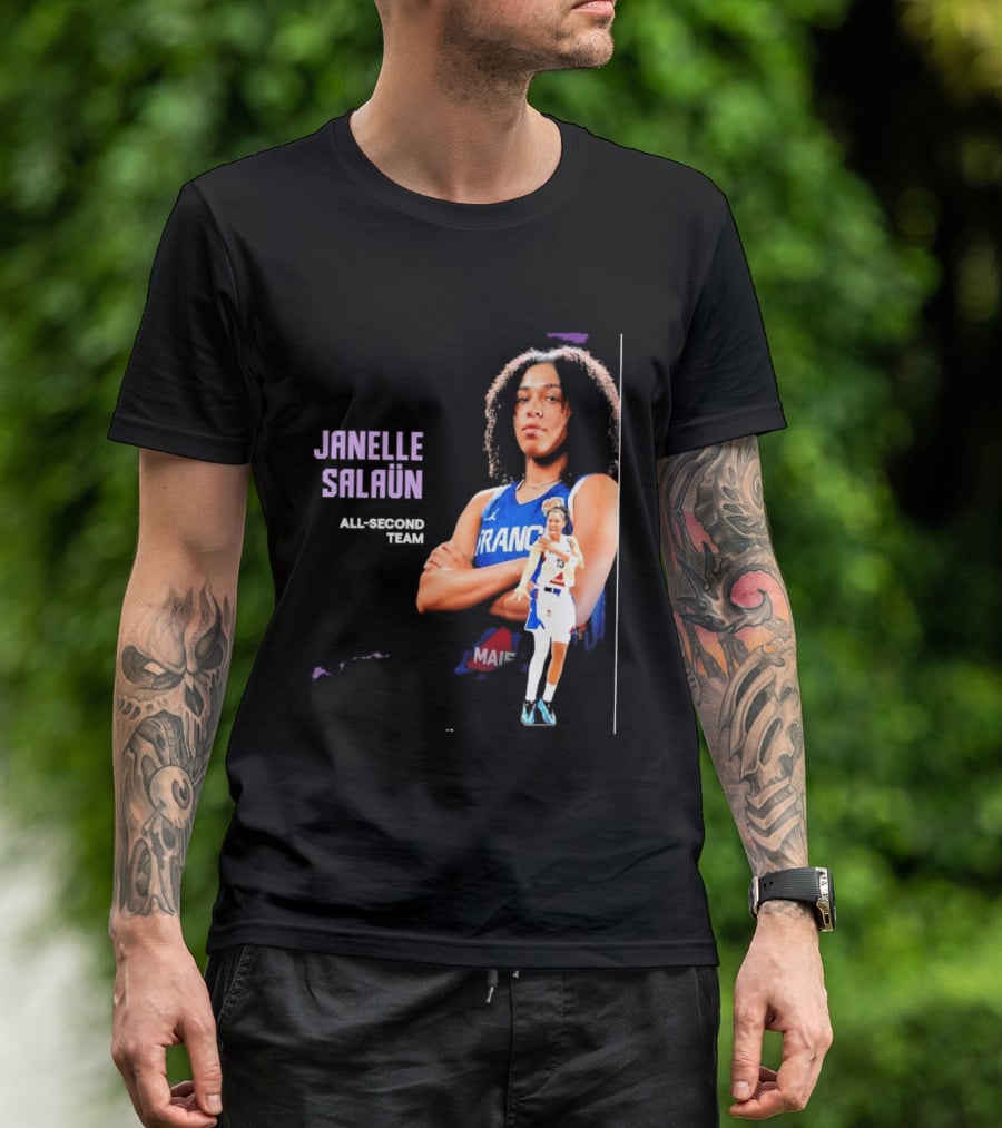Janelle Salaun France Basketball All Second Team Player T-Shirt