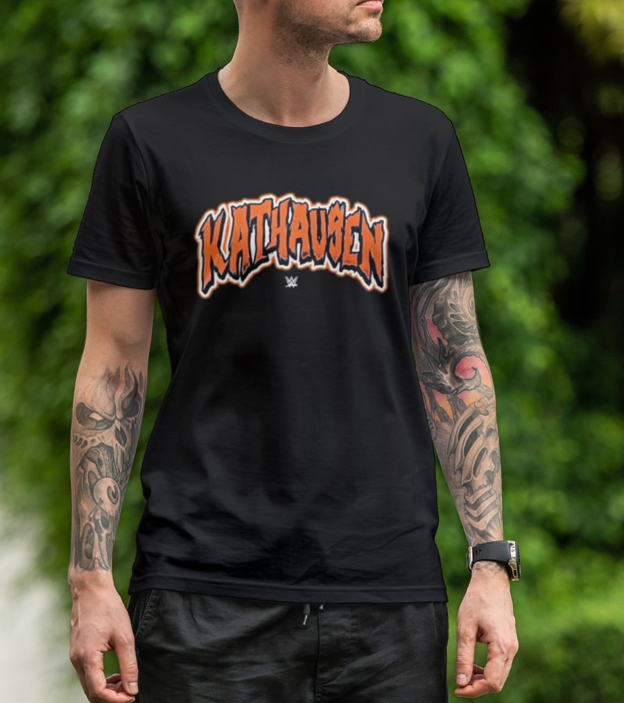 Karl Anthony Towns WWE KATHausen Wordmark Halloween Font T-Shirt