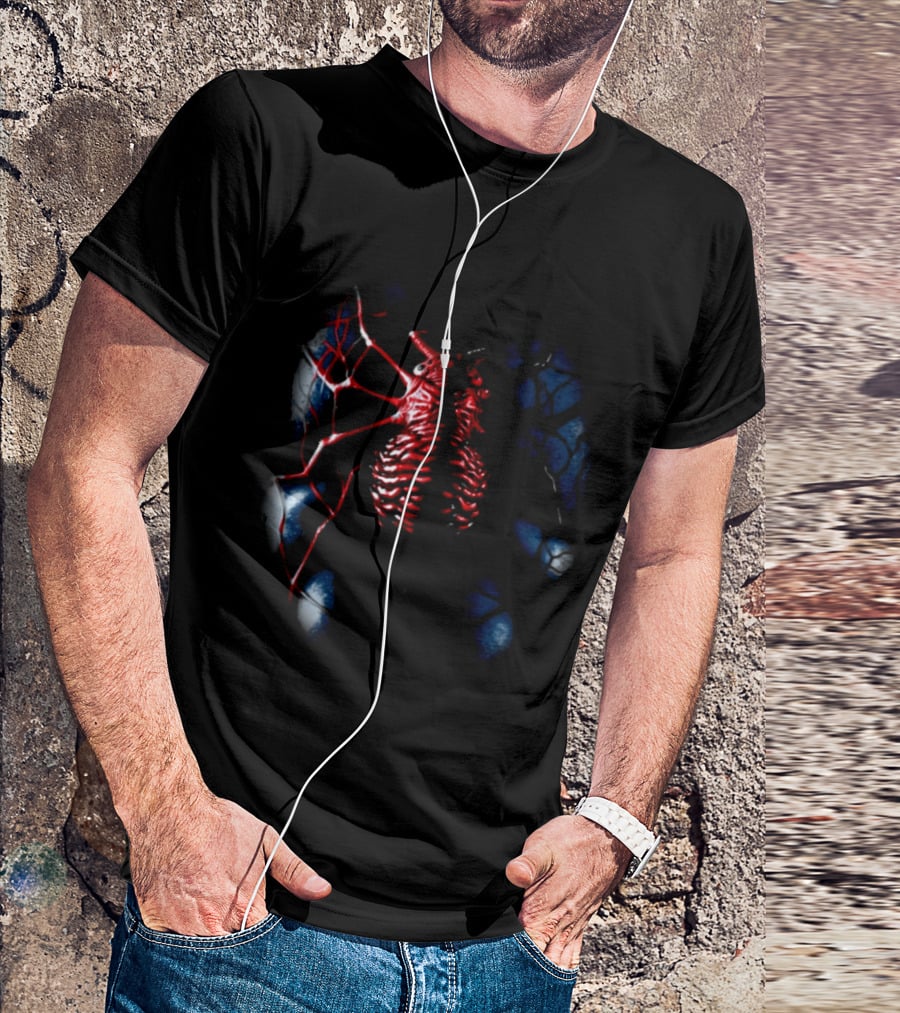 Vzn Shop Spiderman Venom Symbiote Ribcage Webbing T-Shirt