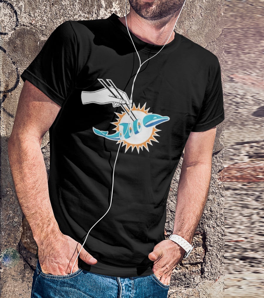 Maxx Crosby Sushi Chopsticks Miami Football Fusion T-Shirt
