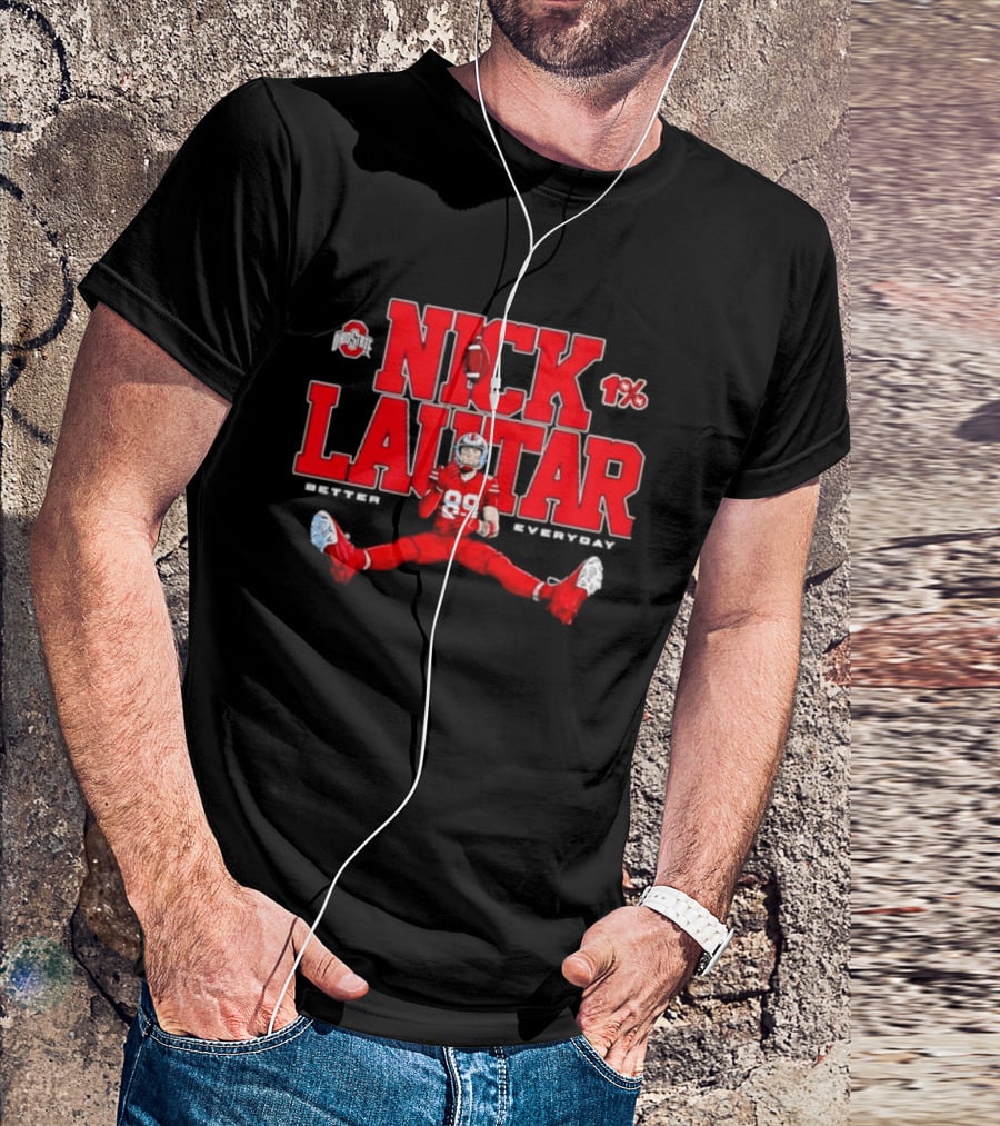 Nick Lautar 89 Ohio State Buckeyes Better Everyday Caricature Player 1% T-Shirt
