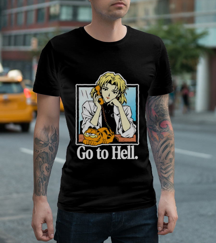 Ritsuko Akagi Go To Hell Neon Genesis Evangelion Cartoon T-Shirt