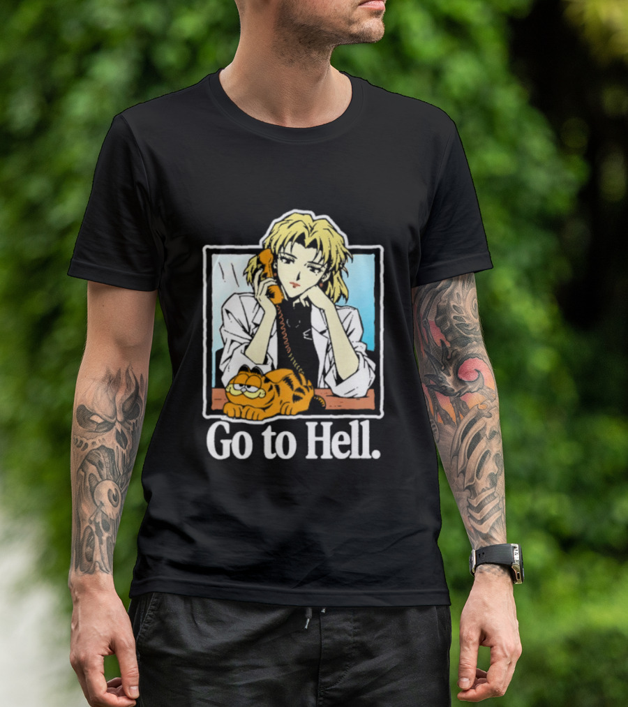 Ritsuko Akagi Go To Hell Neon Genesis Evangelion Cartoon T-Shirt