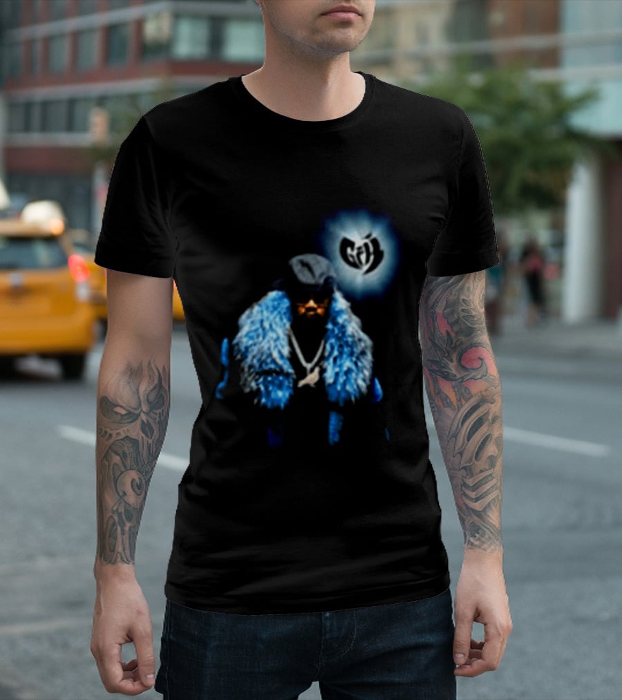Staple Pigeon Store Staple X Ghostface Killah Collaboration With Wu Tang Clan Influence And Iconic Blue Fur Coat T-Shirt