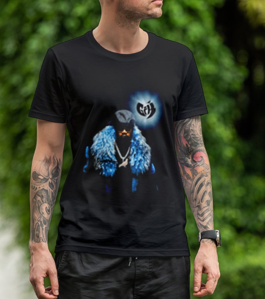 Staple Pigeon Store Staple X Ghostface Killah Collaboration With Wu Tang Clan Influence And Iconic Blue Fur Coat T-Shirt