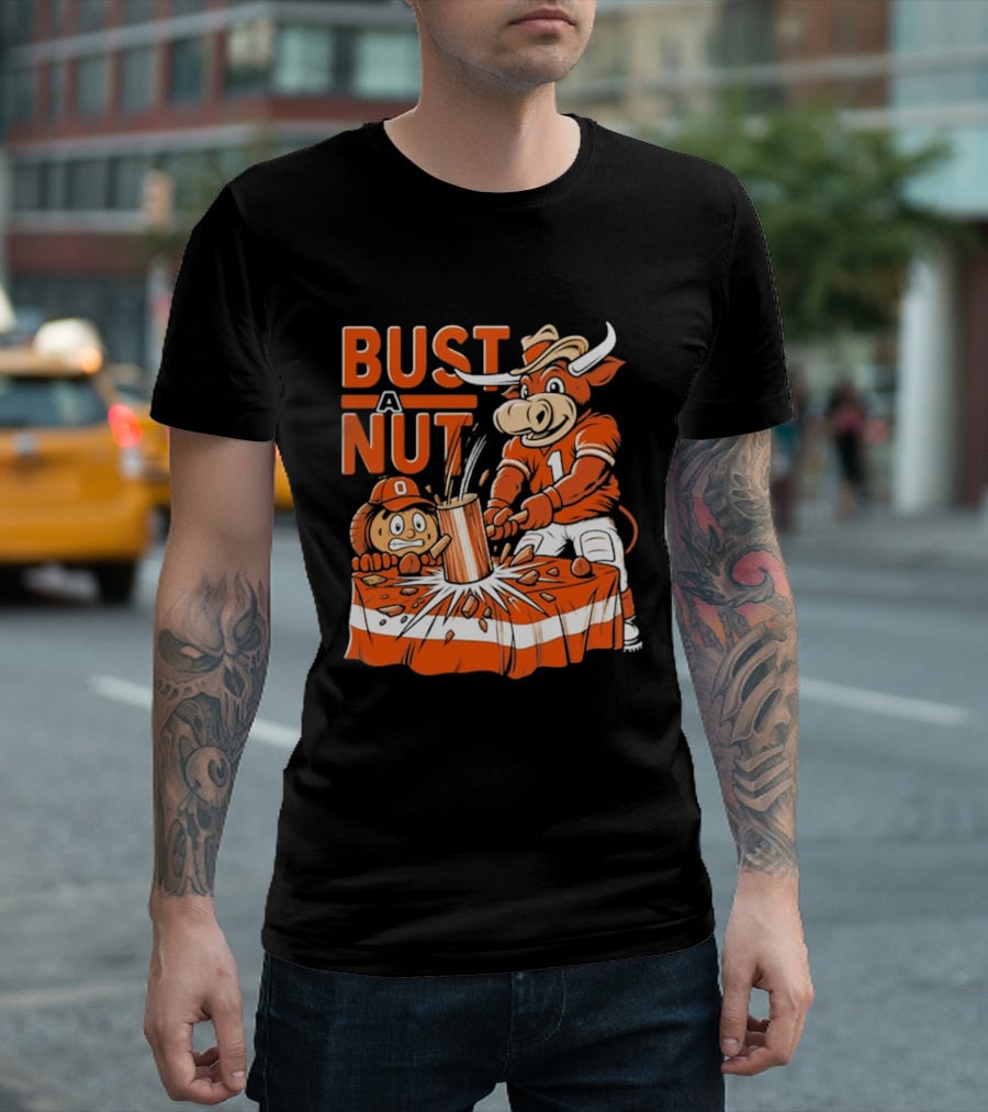 Bust A Nut Texas Football Bevo Beat Competition T-Shirt