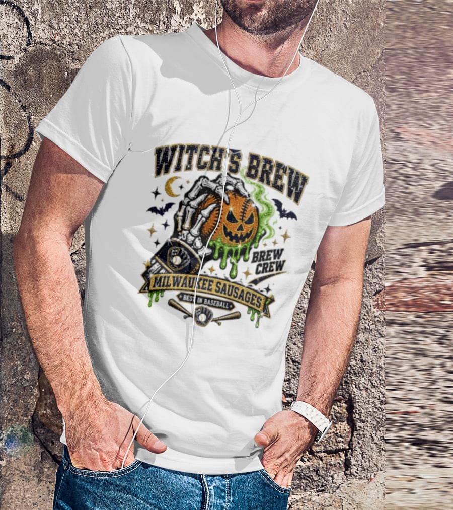 Witch's Brew Milwaukee Sausages Brew Crew Best In Baseball Halloween 2026 T-Shirt