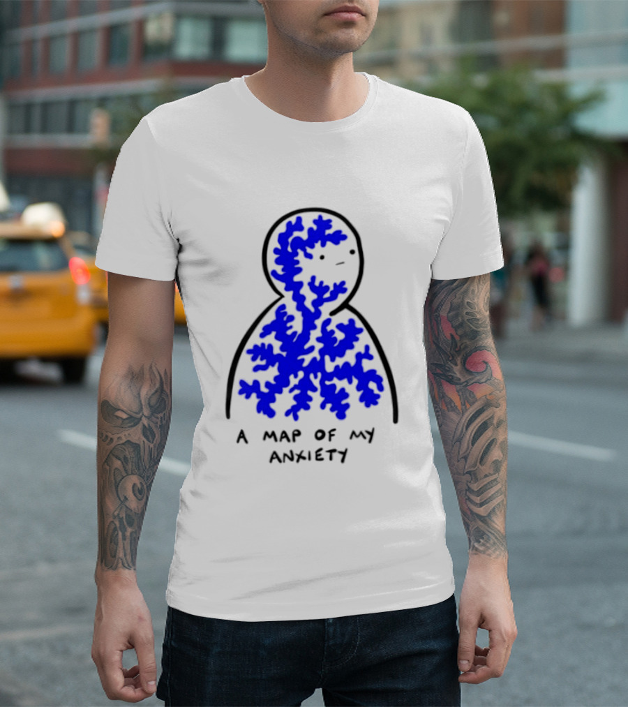 A Map Of My Anxiety Mental Health Awareness T-Shirt