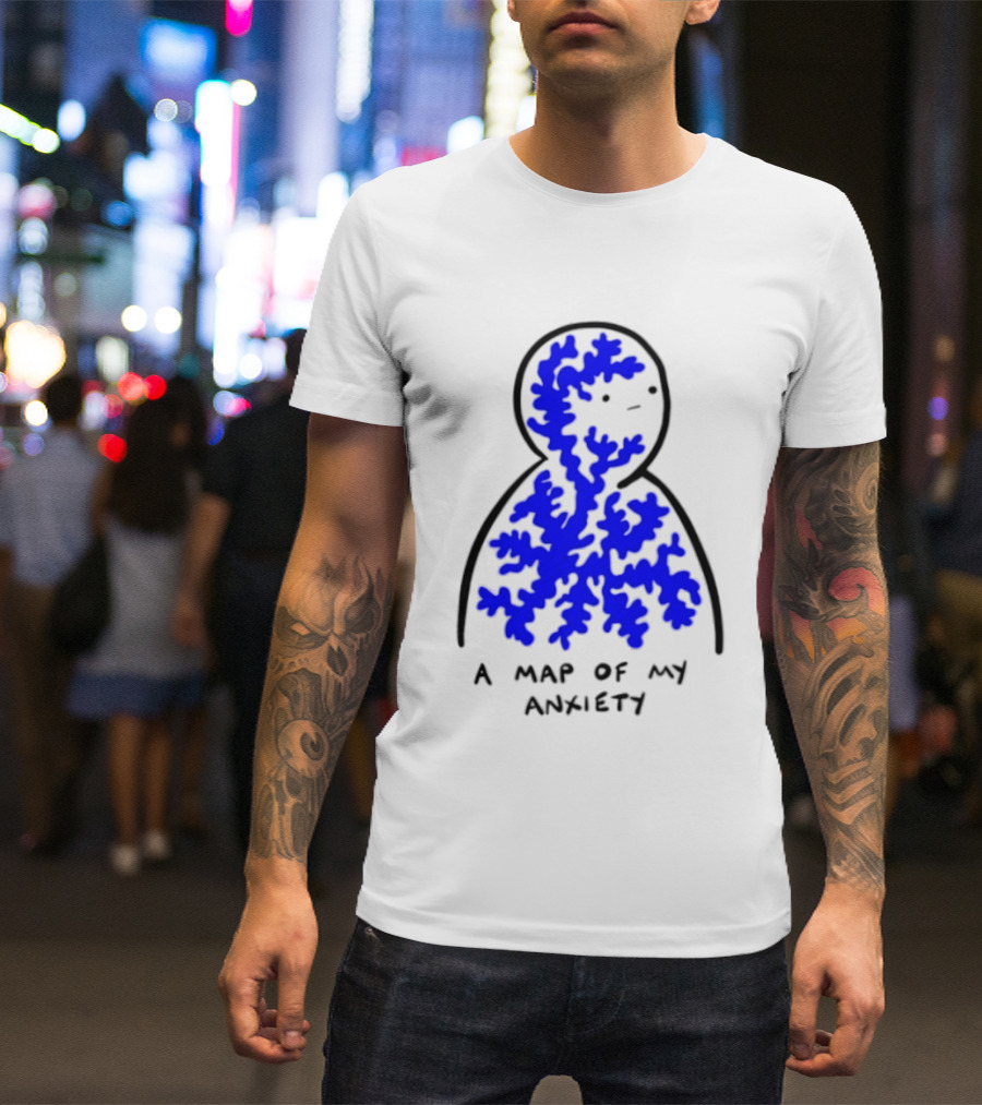 A Map Of My Anxiety Mental Health Awareness T-Shirt