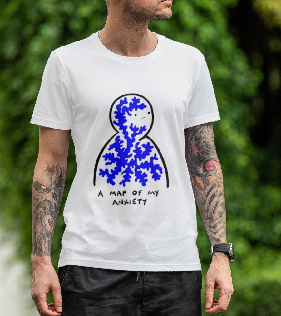 A Map Of My Anxiety Mental Health Awareness T-Shirt