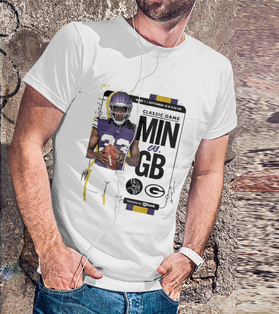 Minnesota Vikings Versus Green Bay Packers Classic Game Aaron Jones MIN GB T-Shirt