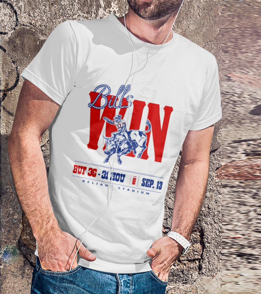 Bills Win BUF 36 31 HOU Week 1 Sep 13 Reliant Stadium Retro Style Football Victory Celebration T-Shirt