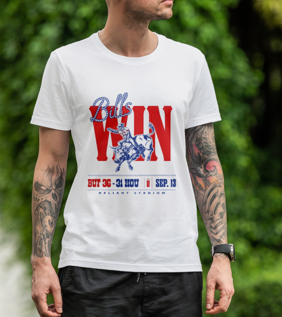 Bills Win BUF 36 31 HOU Week 1 Sep 13 Reliant Stadium Retro Style Football Victory Celebration T-Shirt