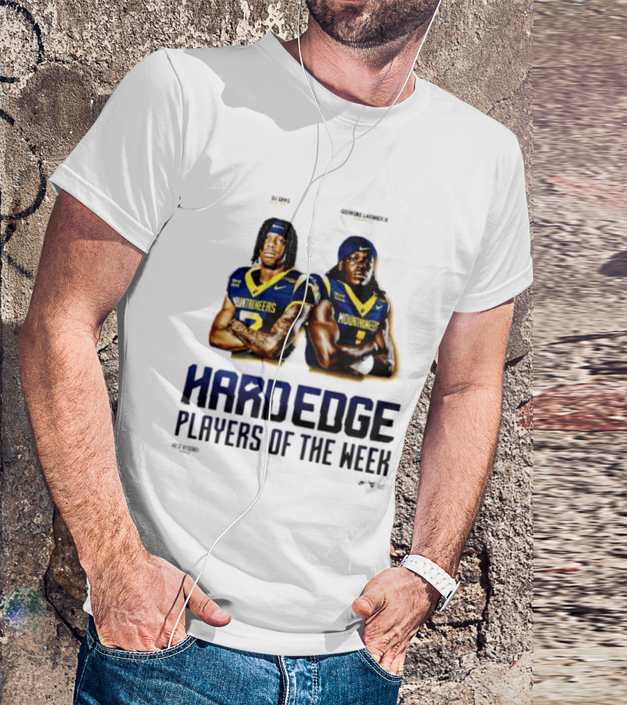 DJ Epps Geimere Latimer II West Virginia Mountaineers Hardedge Players Of The Week T-Shirt