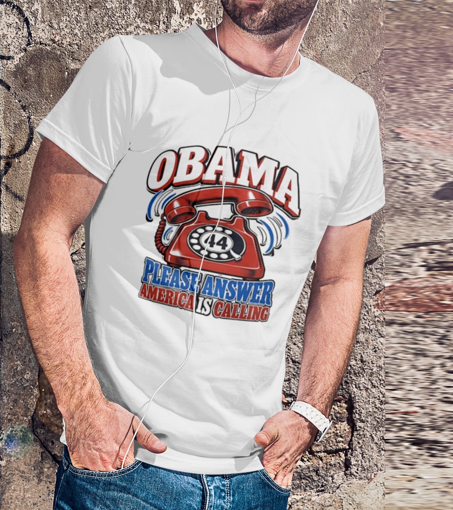 Obama 44 Please Answer America Is Calling Retro Telephone T-Shirt