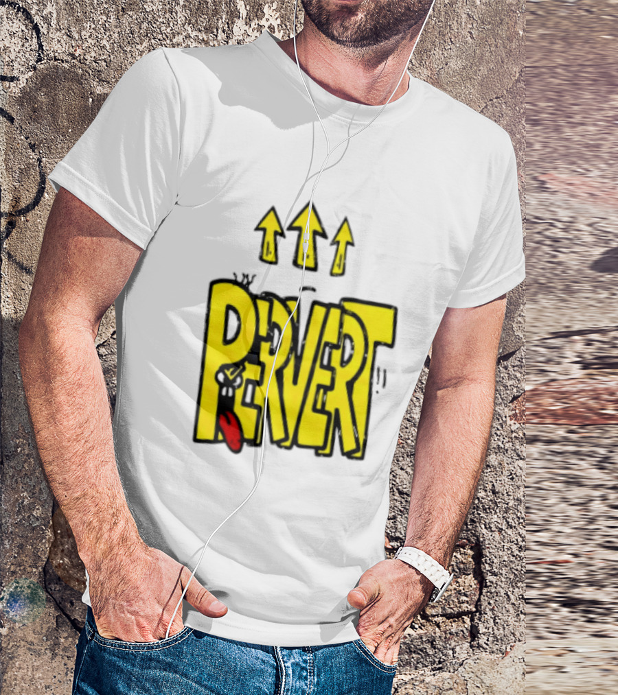 Pervert Urban Edgy Graffiti Arrows Tongue Streetwear T-Shirt