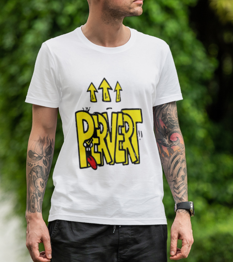 Pervert Urban Edgy Graffiti Arrows Tongue Streetwear T-Shirt