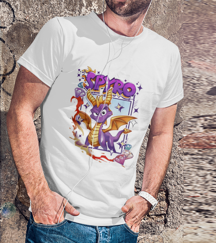 Spyro Purple Dragon Cartoon Polaroid Adventure T-Shirt