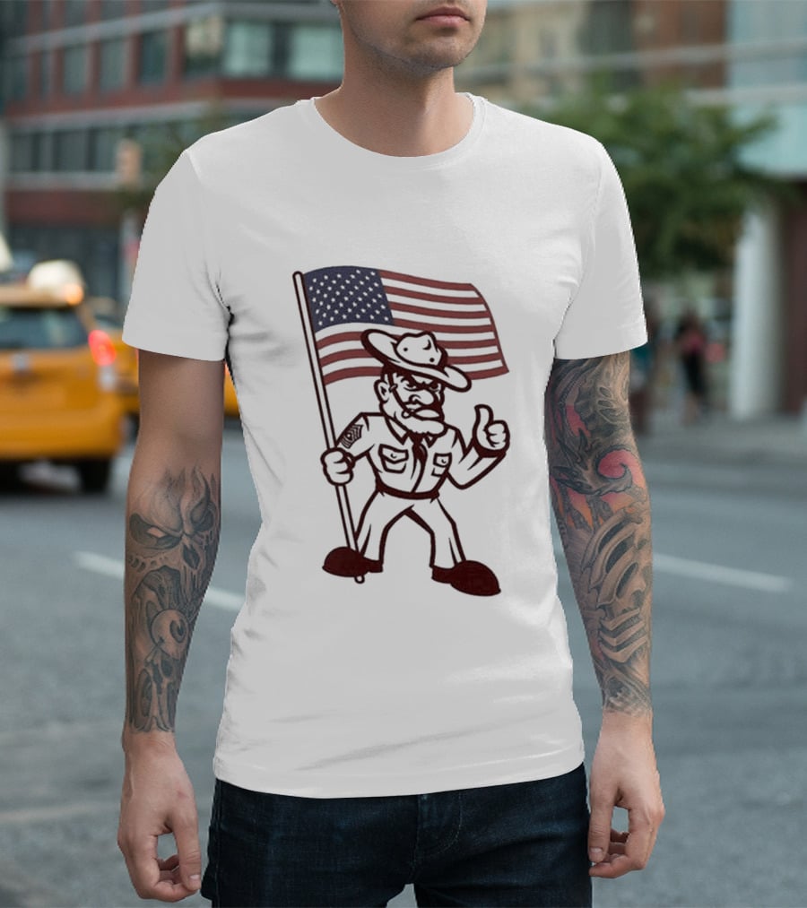 Texas A&M Aggies 12th Man Patriotic American Flag T-Shirt