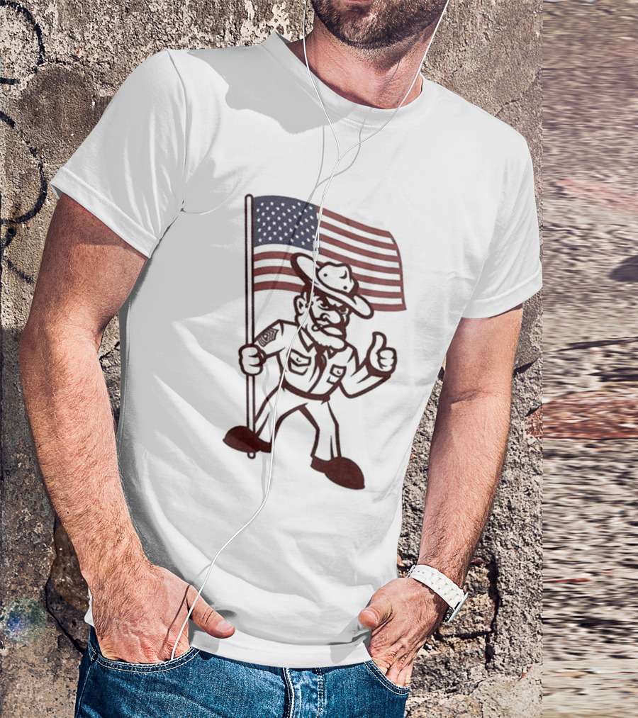 Texas A&M Aggies 12th Man Patriotic American Flag T-Shirt