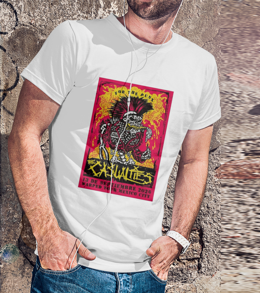 The Casualties Warped Tour Mexico City For The Punx 13 De Septiembre 2026 T-Shirt