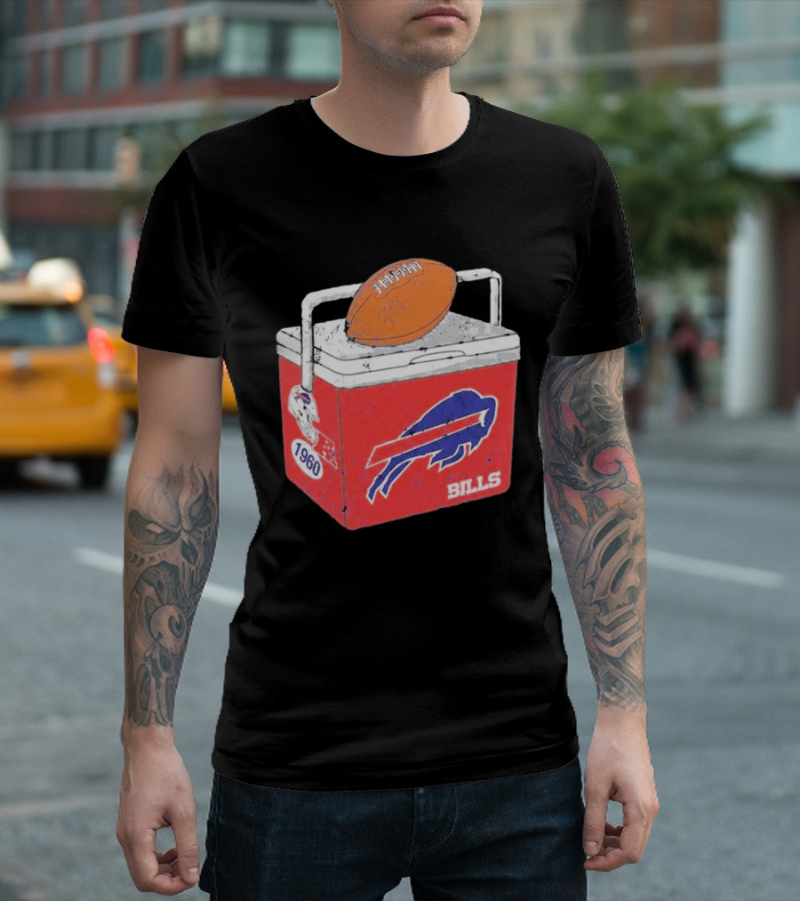Buffalo Bills 1960 Retro Cooler With Football T-Shirt