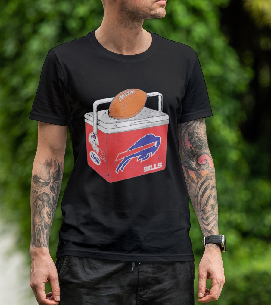 Buffalo Bills 1960 Retro Cooler With Football T-Shirt