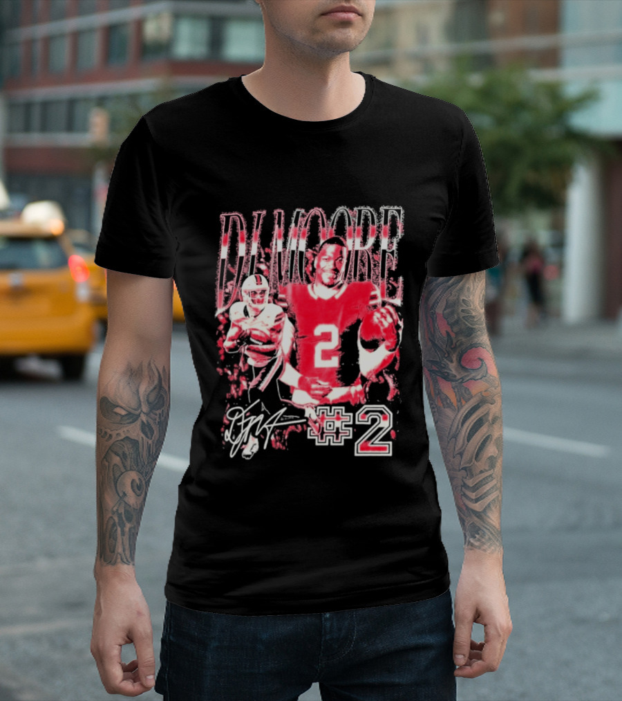 DJ Moore Number 2 Signature 2026 Bills Football Player T-Shirt
