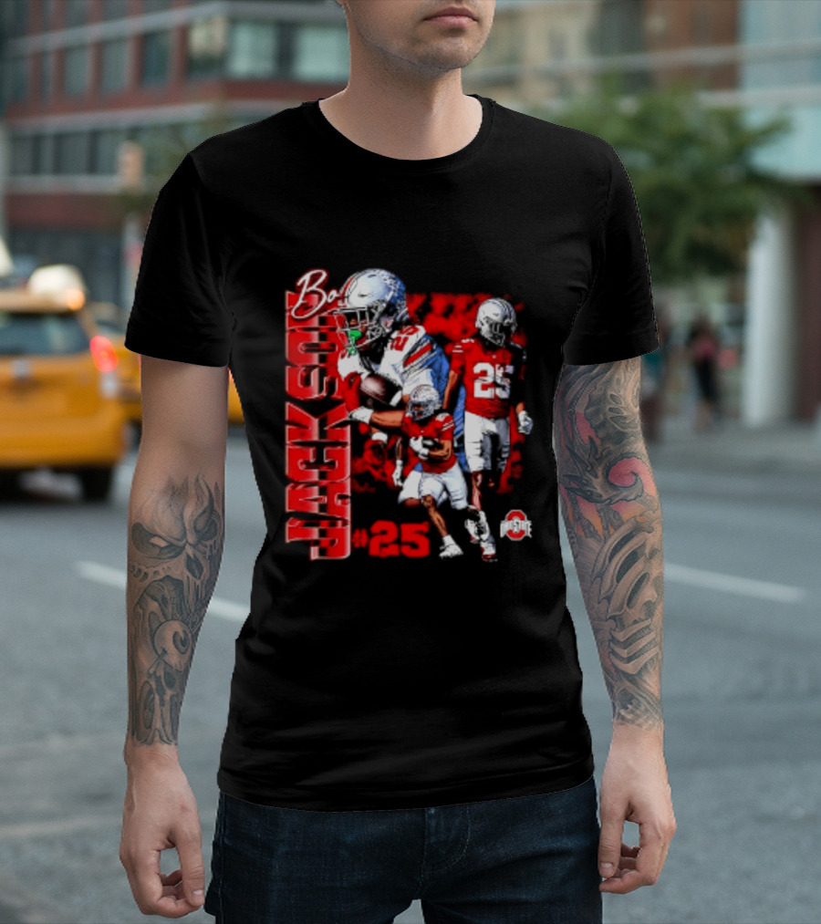 Bo Jackson 25 Ohio State Buckeyes NCAA Player Football T-Shirt