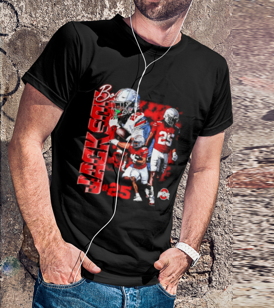 Bo Jackson 25 Ohio State Buckeyes NCAA Player Football T-Shirt