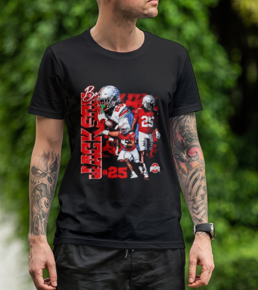 Bo Jackson 25 Ohio State Buckeyes NCAA Player Football T-Shirt