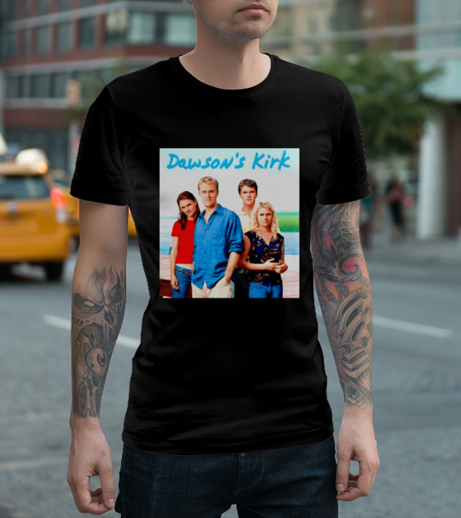 Dawson's Kirk 90s TV Cast Scenic Backdrop T-Shirt