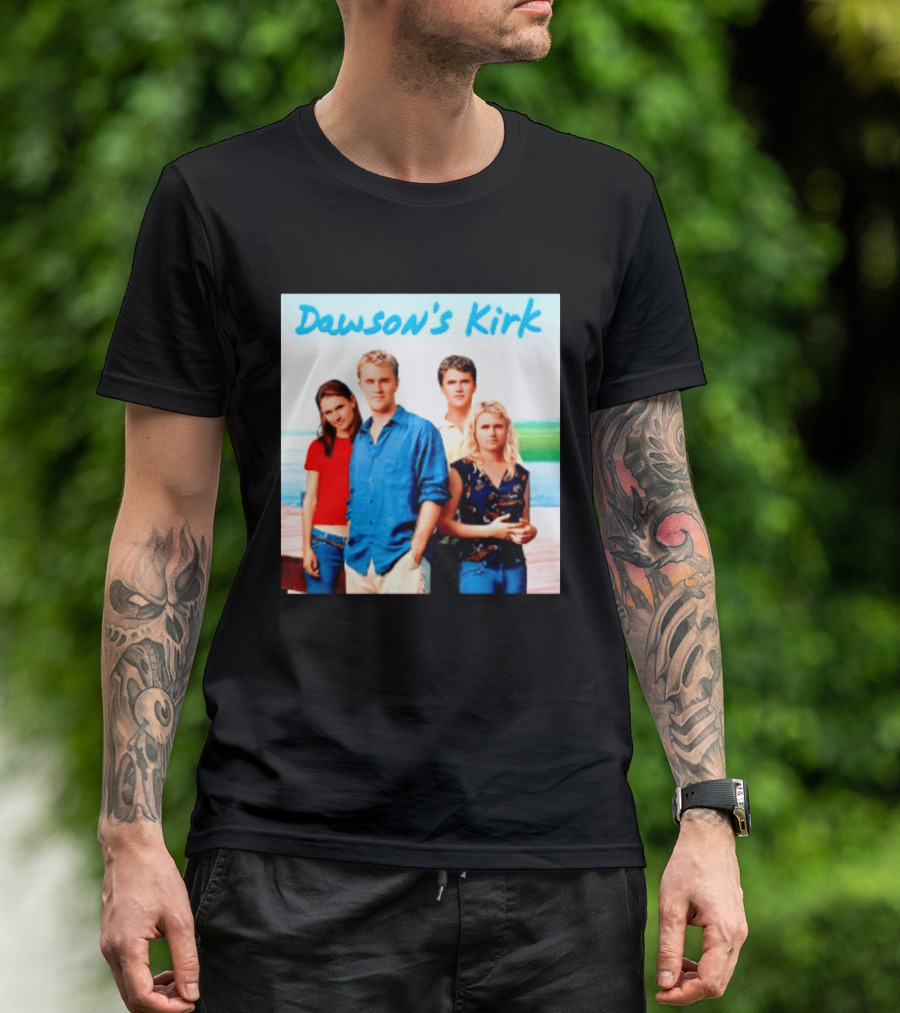 Dawson's Kirk 90s TV Cast Scenic Backdrop T-Shirt