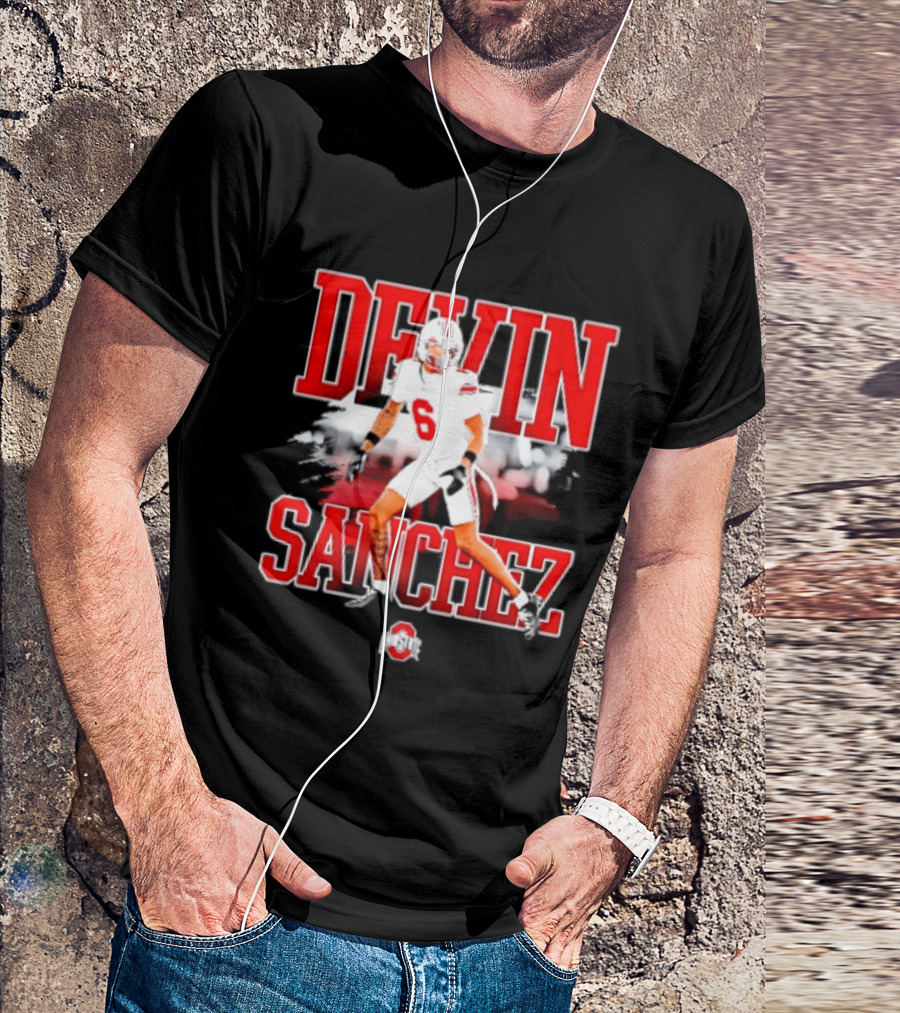 Devin Sanchez 6 Ohio State Buckeyes NCAA Player Football T-Shirt