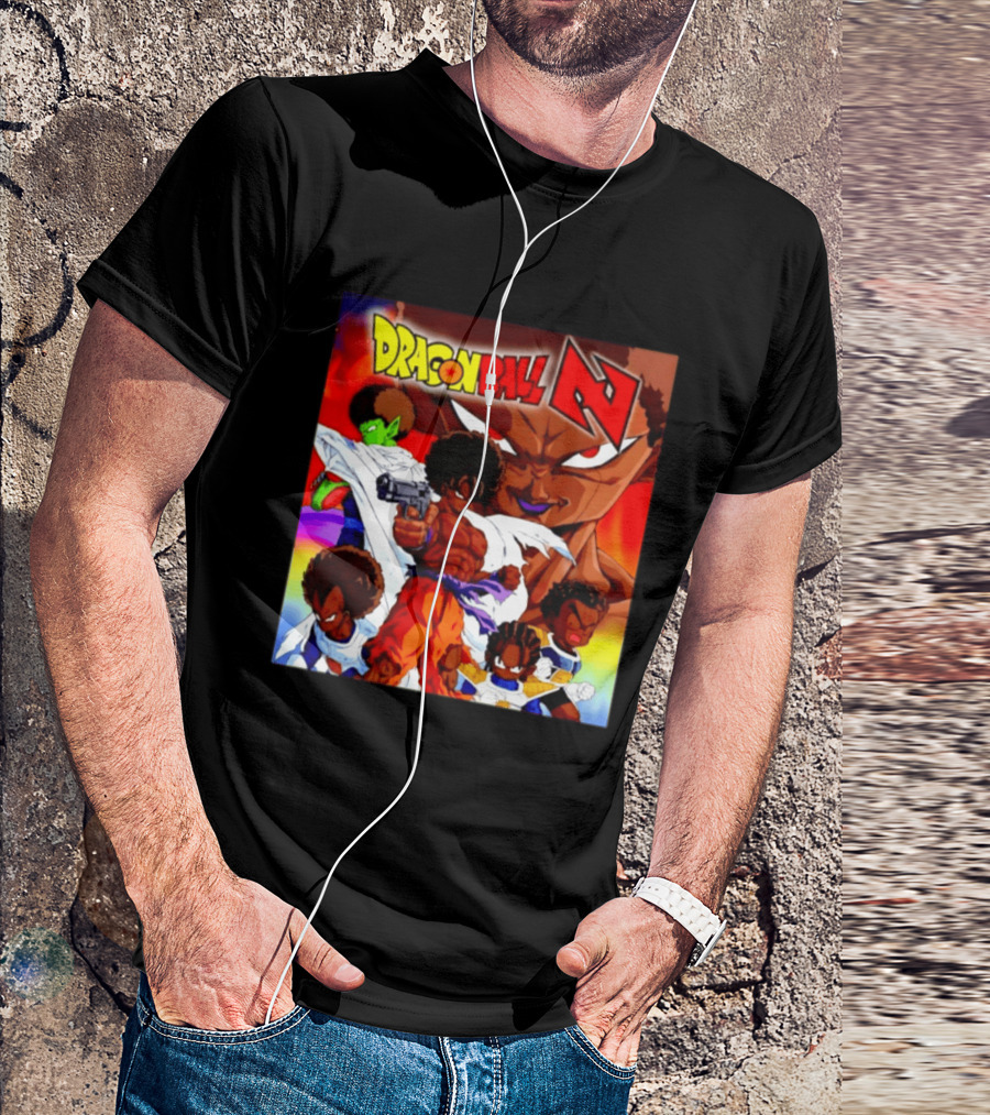 Dragon Ball Z Afro Characters Anime Goku Parody Fusion T-Shirt