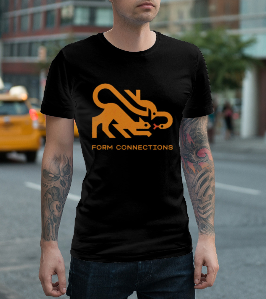 Form Connections Minimalist Cat And Snake T-Shirt
