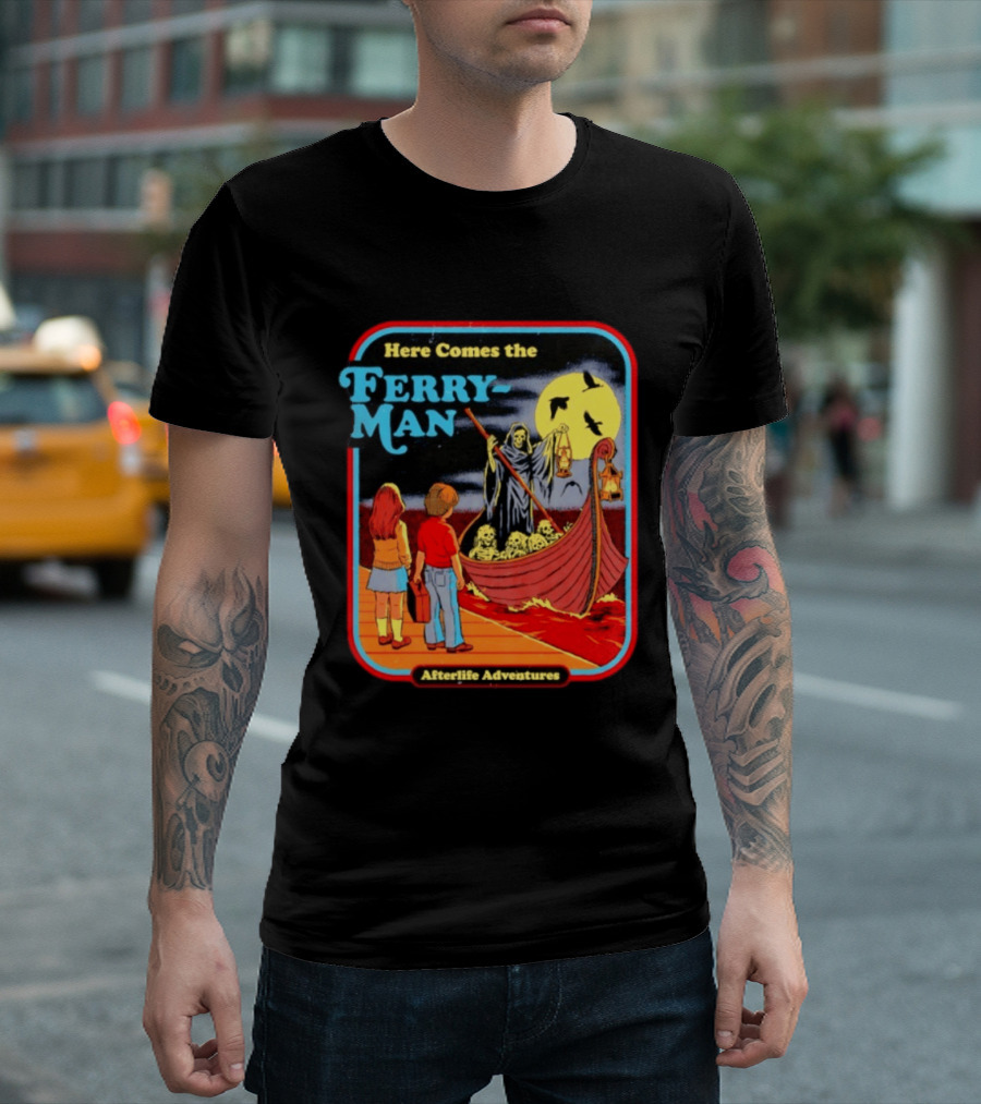 Here Comes The Ferry Man Afterlife Adventures Vintage Horror T-Shirt