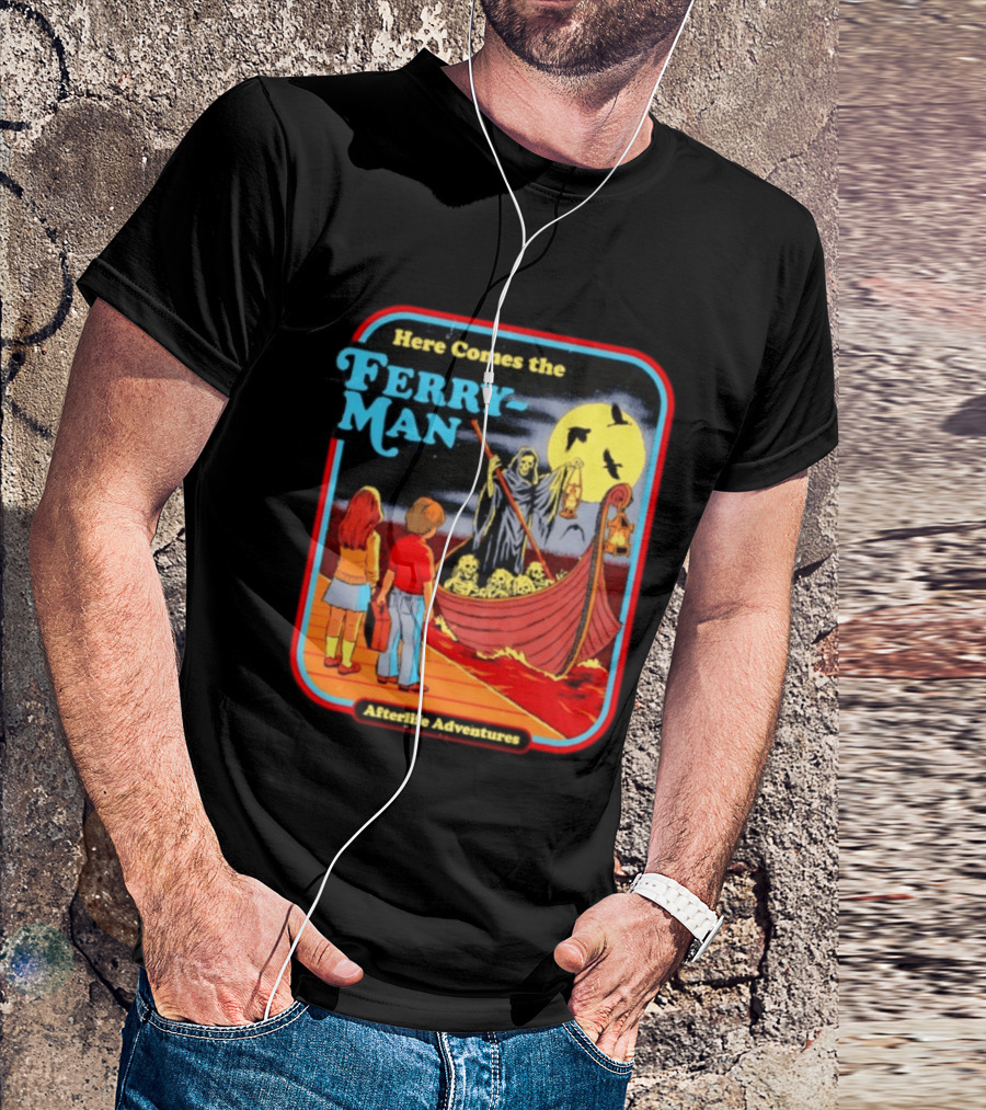 Here Comes The Ferry Man Afterlife Adventures Vintage Horror T-Shirt