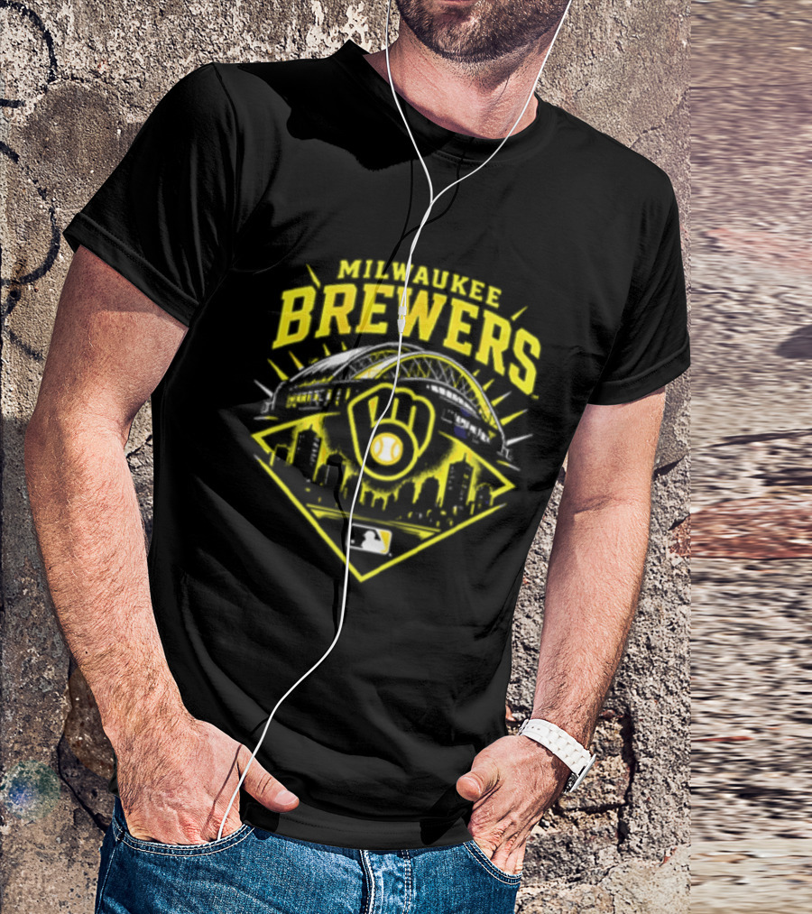 Milwaukee Brewers Skyline Baseball MLB Postseason 2026 Win Our Way Stadium T-Shirt